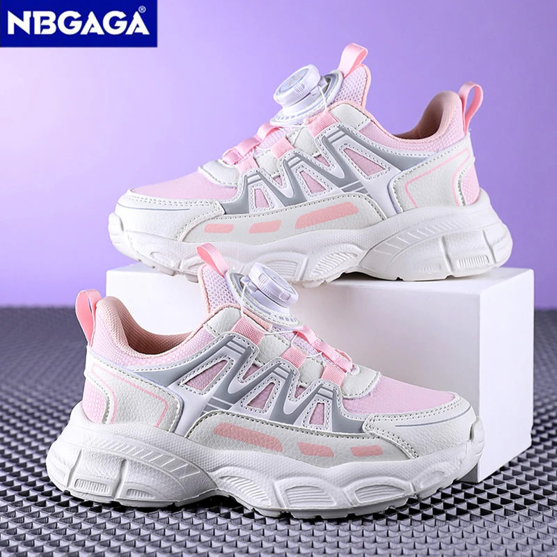 

Girls Sports Shoes Lightweight Leather Kids Sneakers Casual Pink Fashion Children Anti-slip Walking Running Shoes