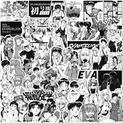 70pcs Neon Genesis Evangelion EVA Black and White Manga Cartoon Notebooks Water Bottle Sticker Decoration