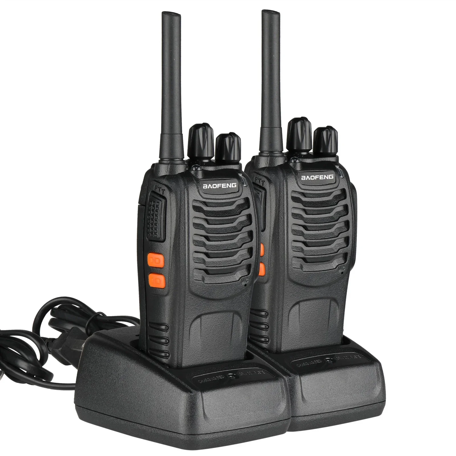 

BF-88A 5W FRS Frequency Handheld Walkie Talkie Black (2pcs/Pair), for Work,Factory, airports, 1500mAh large capacity battery