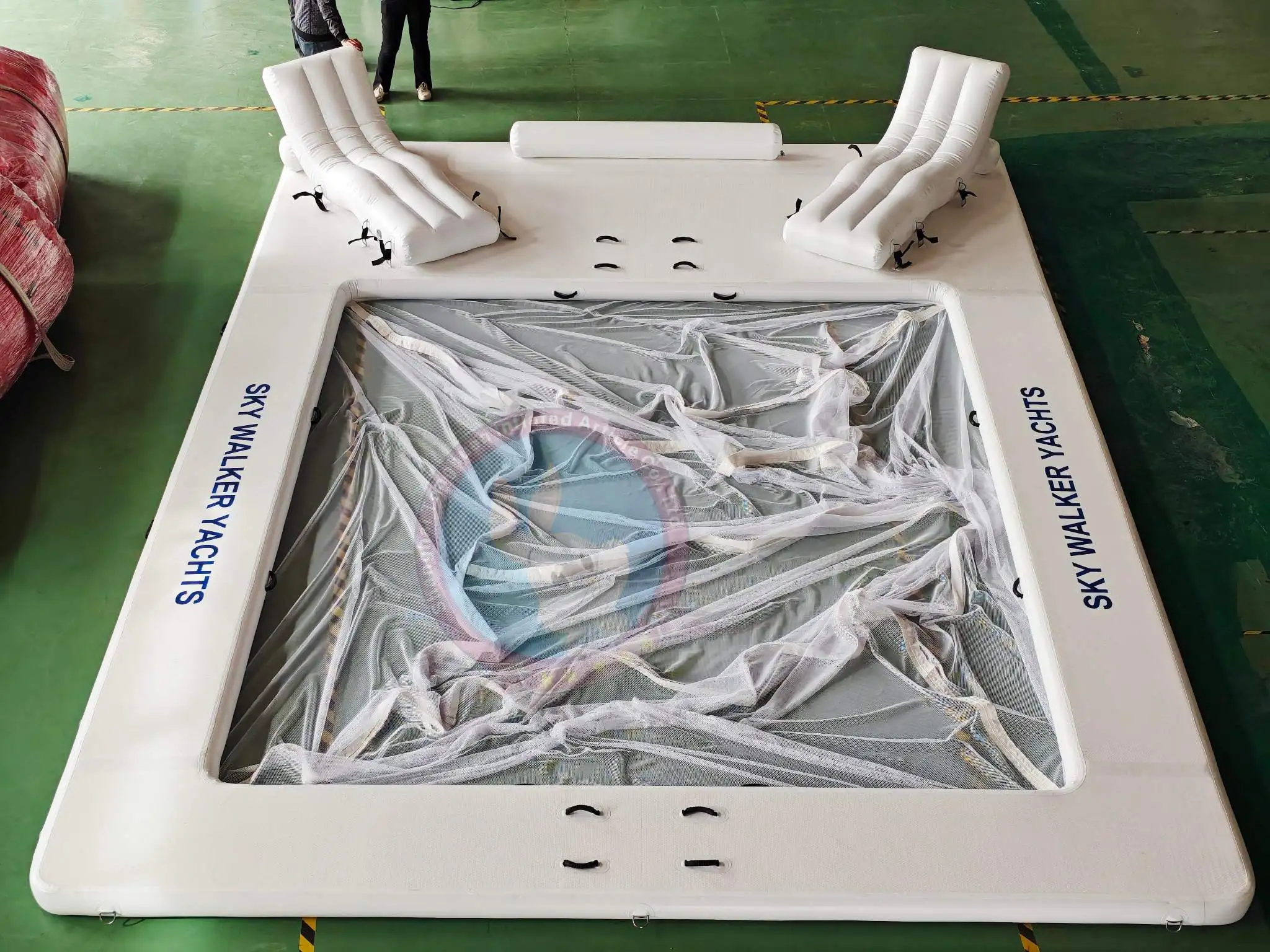 Chinese factory high-quality and durable inflatable mesh swimming pool with seats Customized PVC sunscreen inflatable