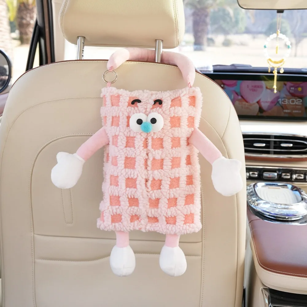 

Durable Cute Car Tissue Box Plush Soft Car Tissue Drawer Hanging Creative Car Seat Back Paper Drawer Automotive Interior