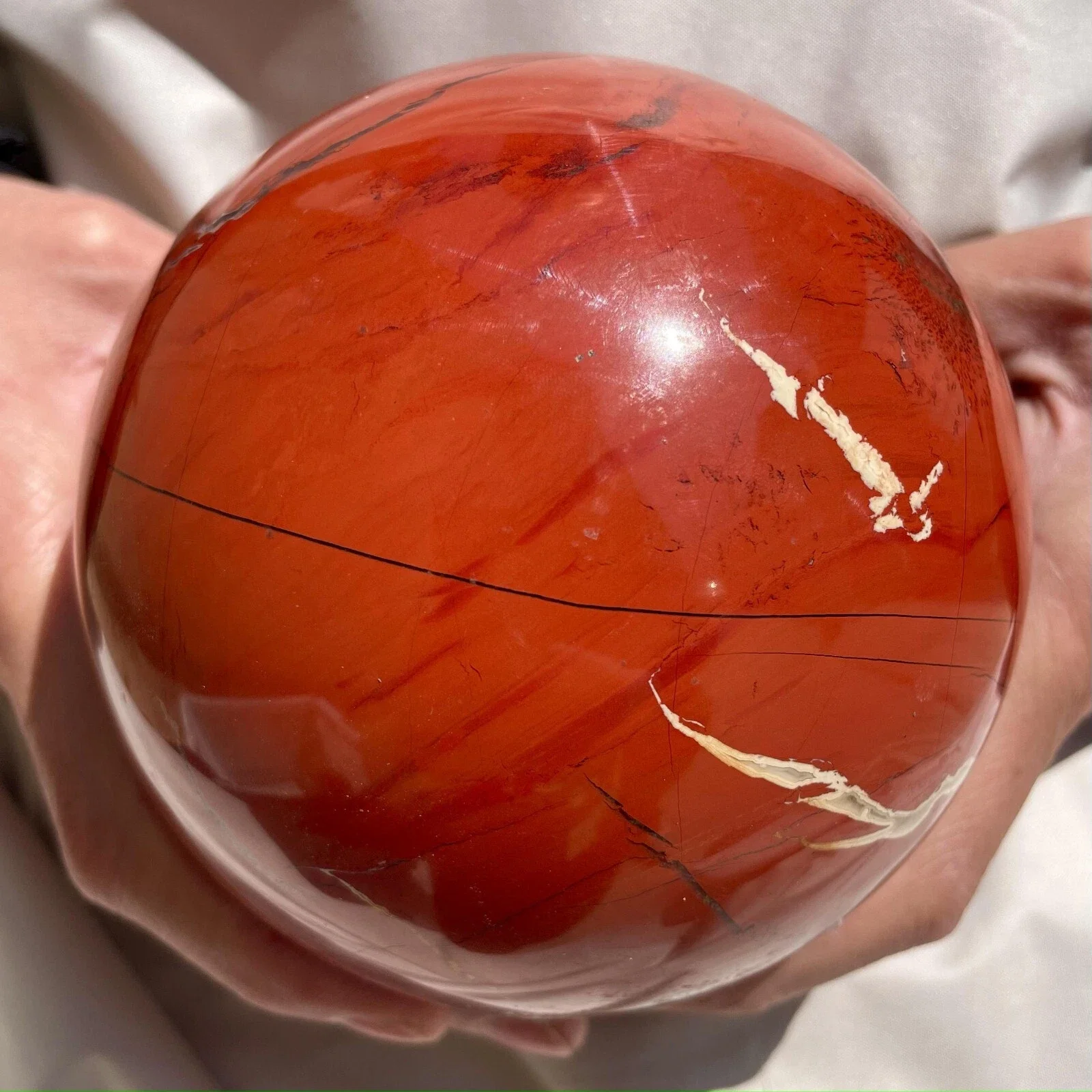 Natural Huge Red Jasper Ball,  Quartz Crystal Red Ore Ball, Mineral Reiki Healing
