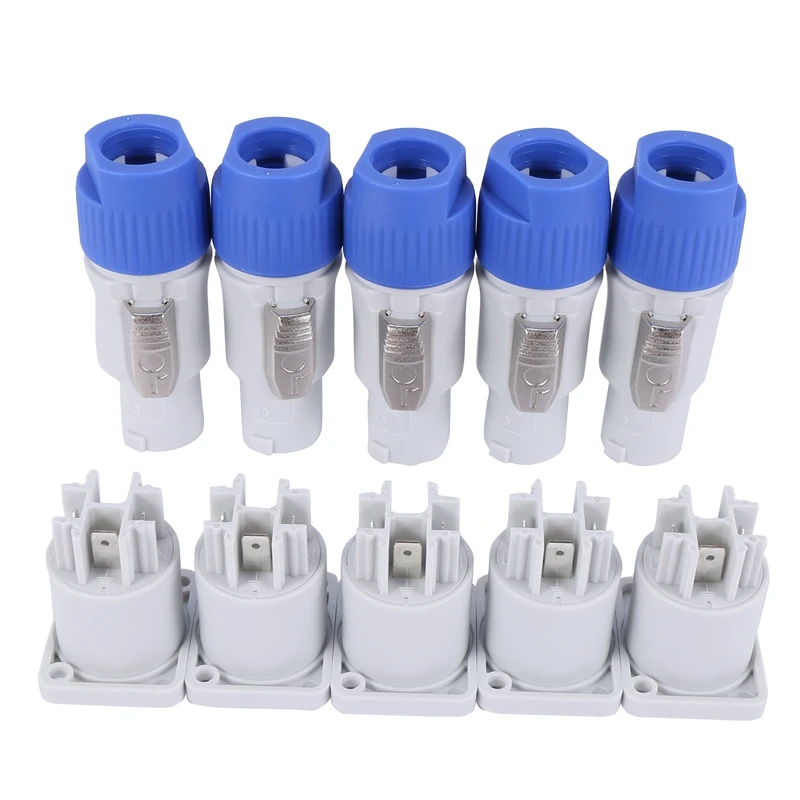 10 set PowerCON Typ A NAC3FCA + NAC3MPA-1 Chassis Stecker Panel adapter