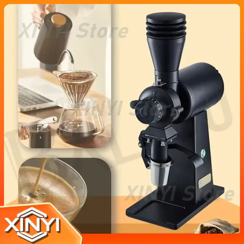 90MM Burr Flat Burr Ghost Teeth Electric Espresso Grinder for Italian Hand Brew Coffee and Tea 110V 220V Blow Hopper Coffee