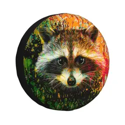 Custom Funny Raccoon Spare Wheel Cover for Jeep Pajero 4WD Trailer Tire Protector 14