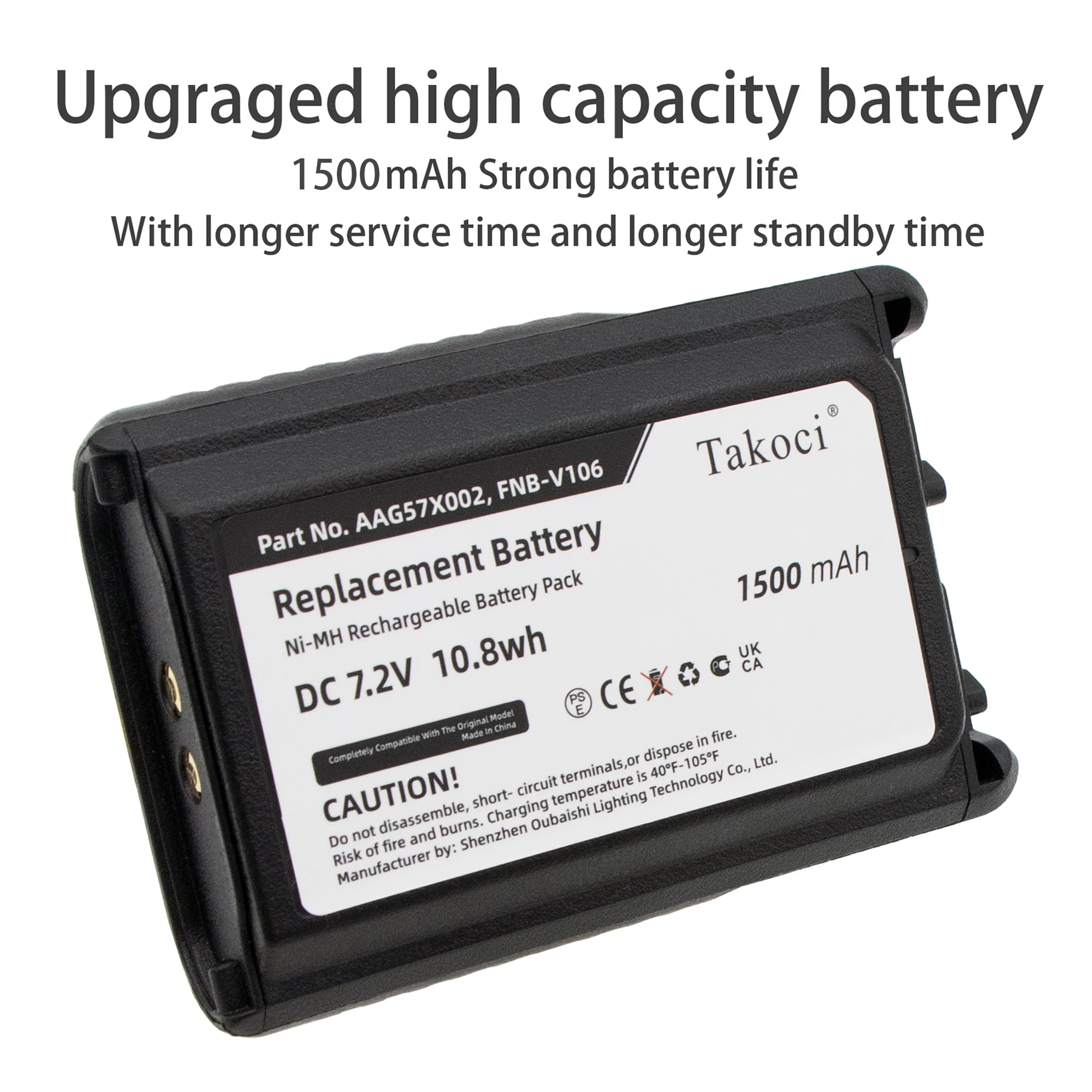 Replacement Battery for Bearcom  BC-95 7.2V/mA