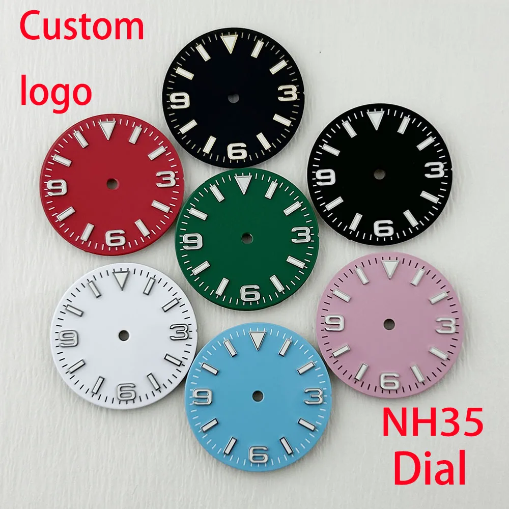 NH35 dial Custom logo watch dial luminous suitable for NH35 movement watch accessories repair tools