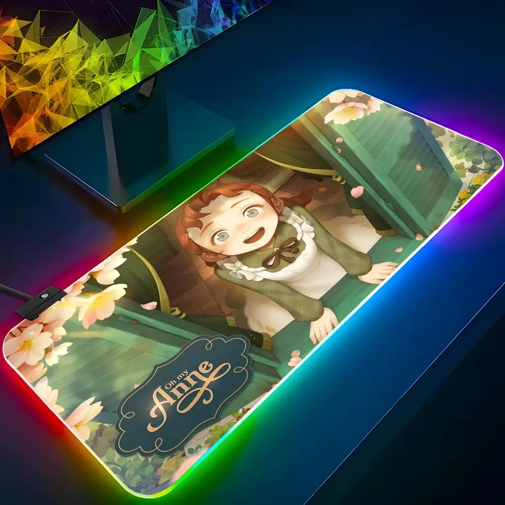 

Anne Of Green Gables Mouse Pad RGB Backlit Mouse Pad Laptop Mouse Pad Laptop Gamer Computer Desk Gaming Accessories