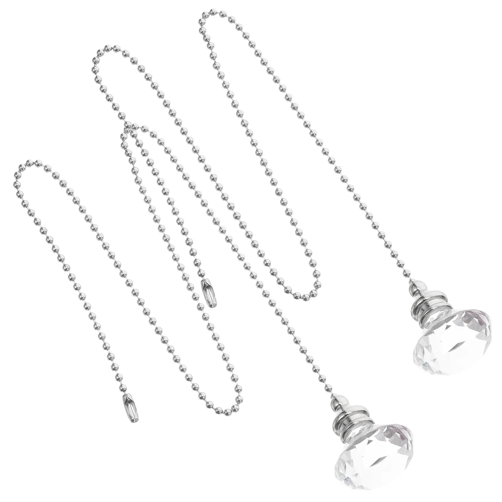

2pcs Crystal Fan Pull Chain Pendant Decorative Ceiling Fan Pull Chains Extension For Light Fixture Lamp Bedroom Bathroom