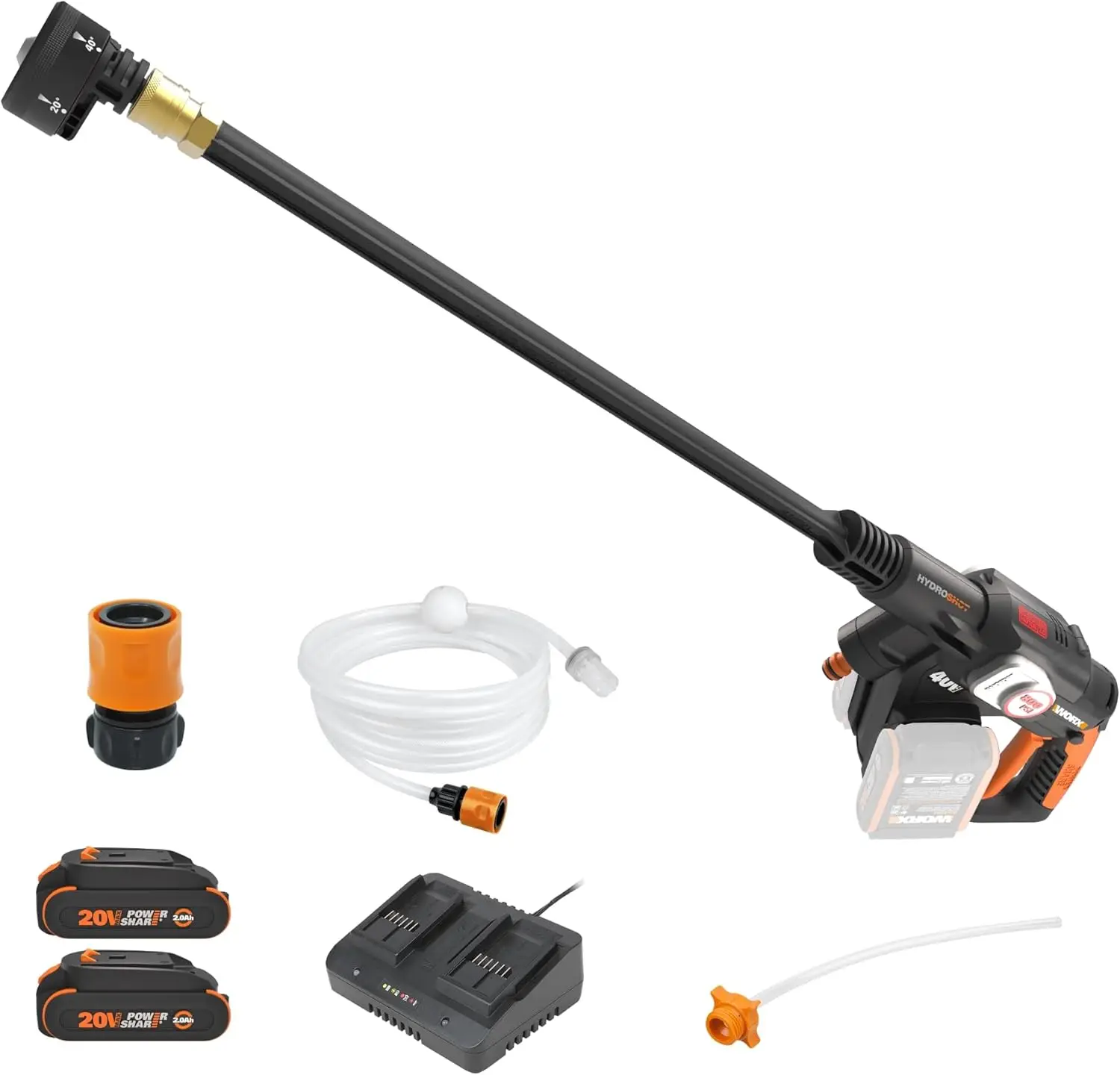 Portable Power Cleaning - 40V Brushless Hydroshot, 800 PSI, 5-in-1 Nozzle