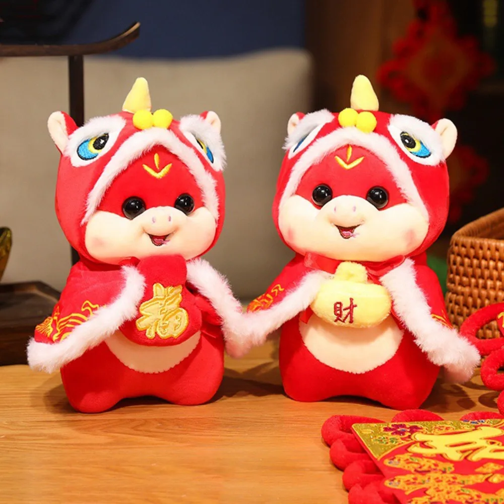 

Happy New Year 2025 Snake Year Mascot Doll Stuffed Animal PP Cotton Snake Year Mascot Toy Cartoon Cute Lucky Snake Doll Plushies