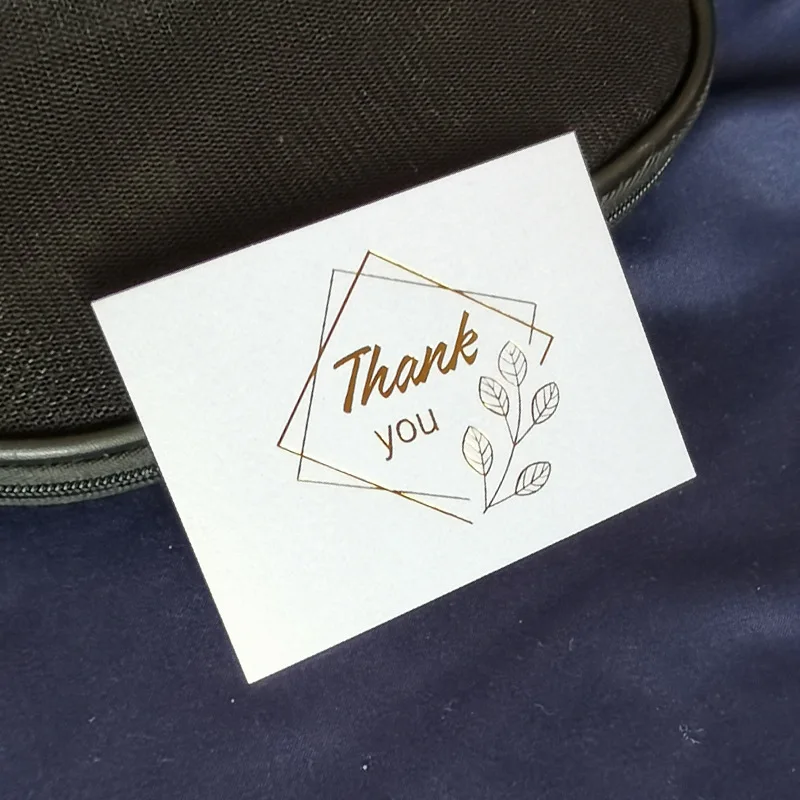 50pcs/lot bronzing thank you for you best wishes Folding card gift message card DIY decoration Holiday greeting card envelope