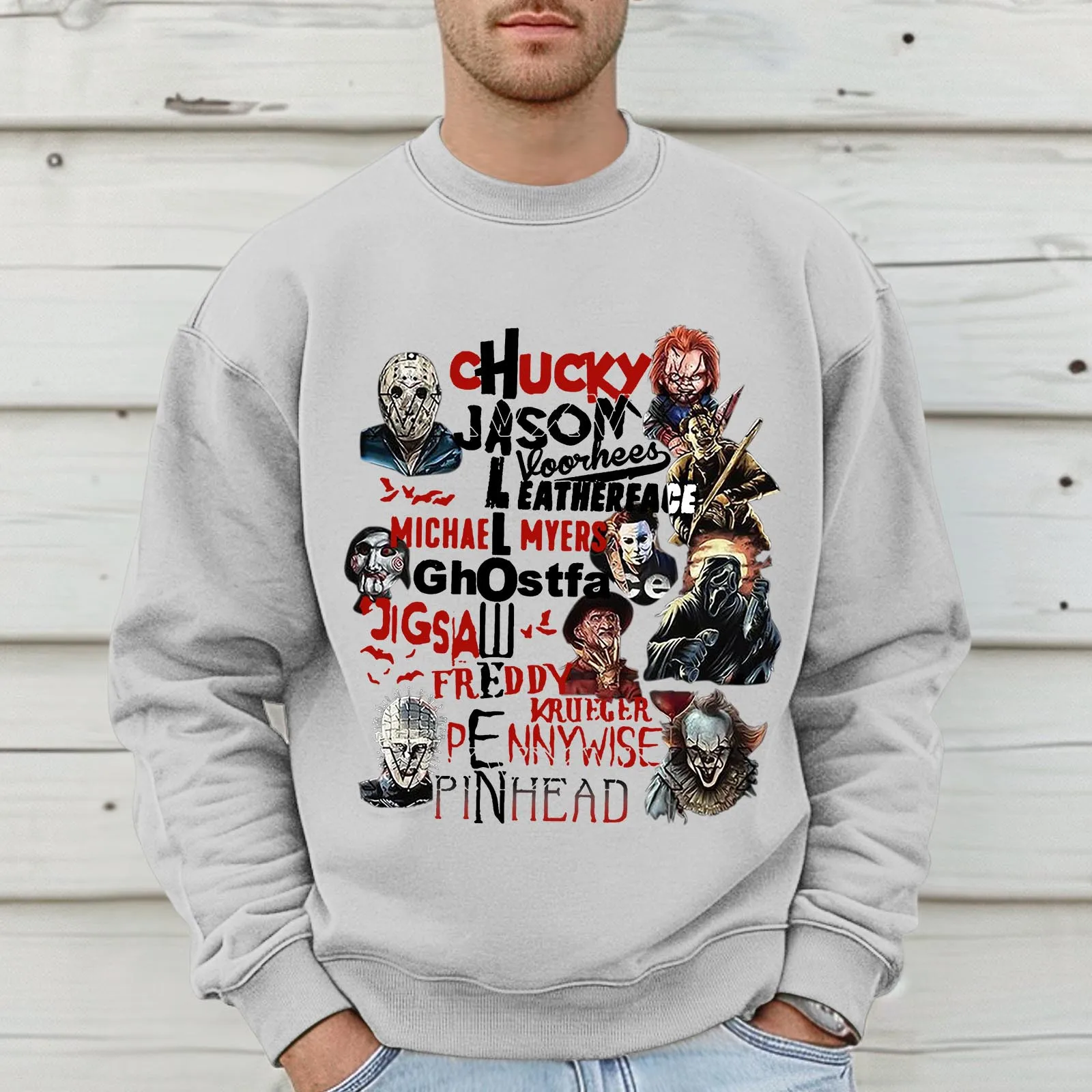 American Vintage Halloween Jumpers, Papel de terror, Thug Life Tracksuit, Hoodie Y2K extragrande, Hoodies gráficos masculinos, Moletons, Novo