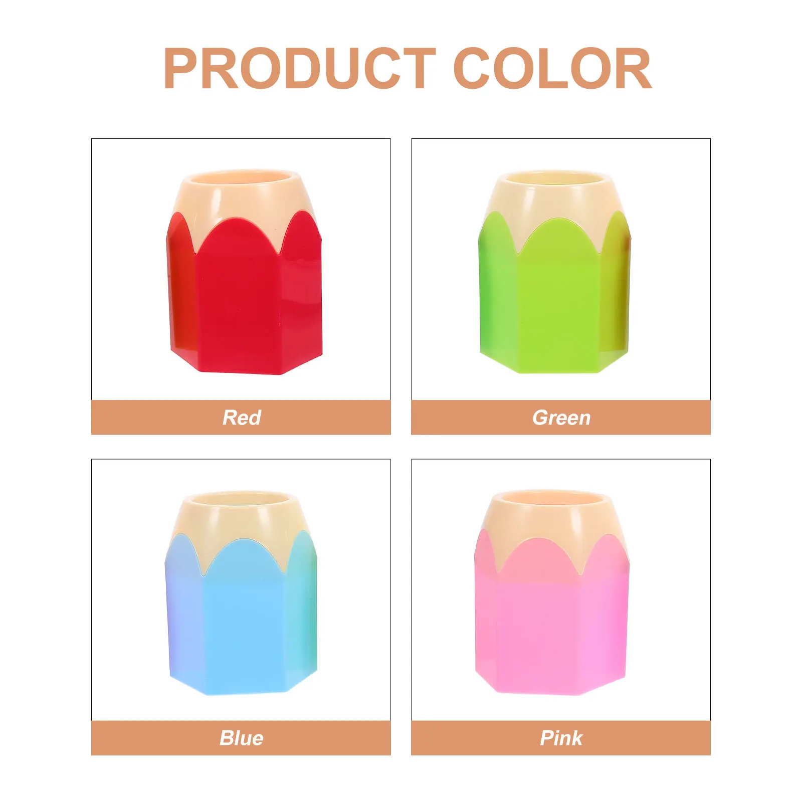 

4 Pcs Pencil Holder Creative Container Colorful Desktop Cup Kawaii Pretty Holds