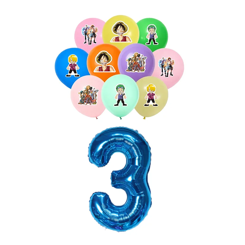 11Pcs/Lot One Piece Digital balloon aluminum film Balloon Birthday Balls Globos Party Decorations Kids ClassicToys Gifts cartoon