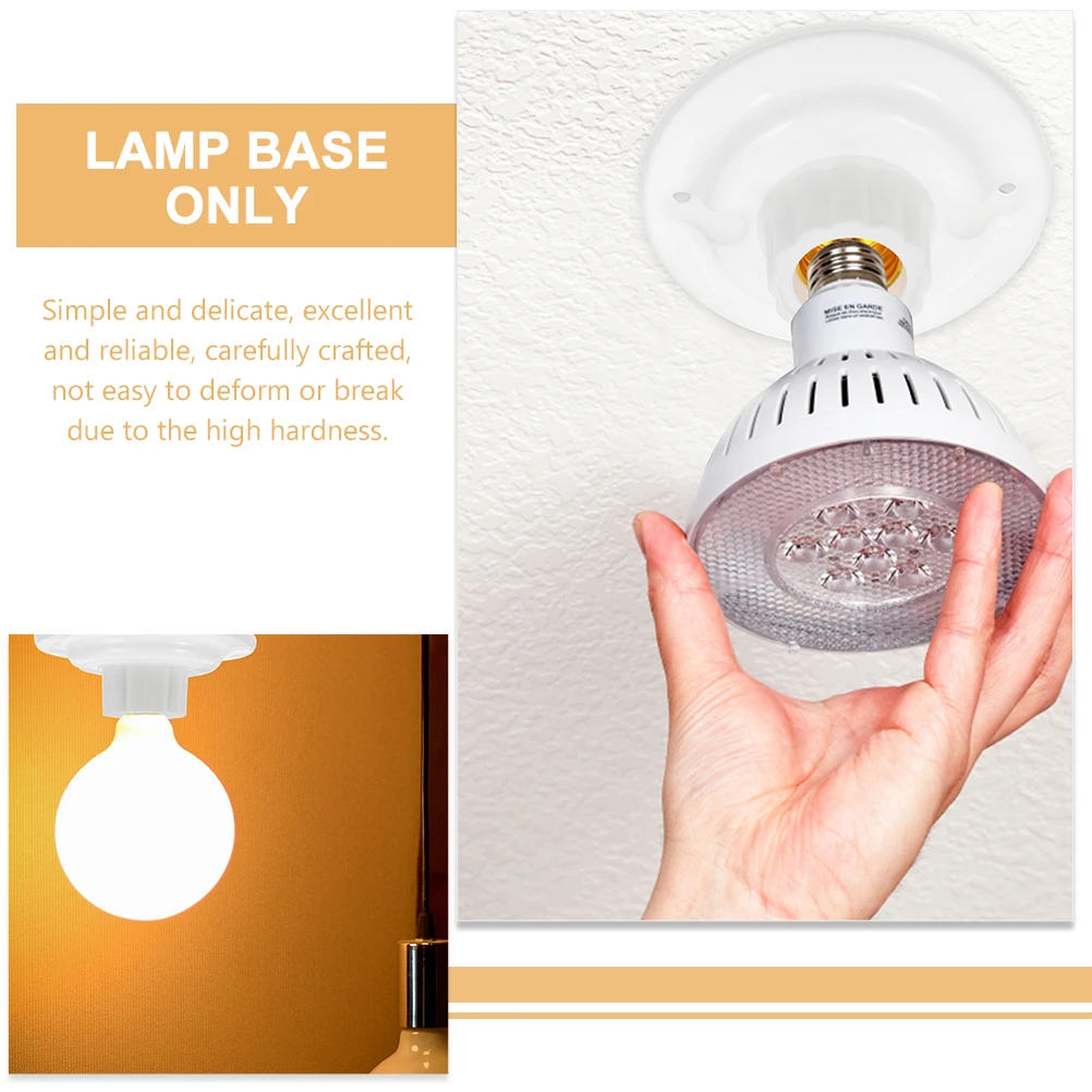 

10Pcs Lamp Socket Holder E27 Base Fire Resistant Light Bulb Adapter Simple Installation for Dining Room Bookstore Restaurant