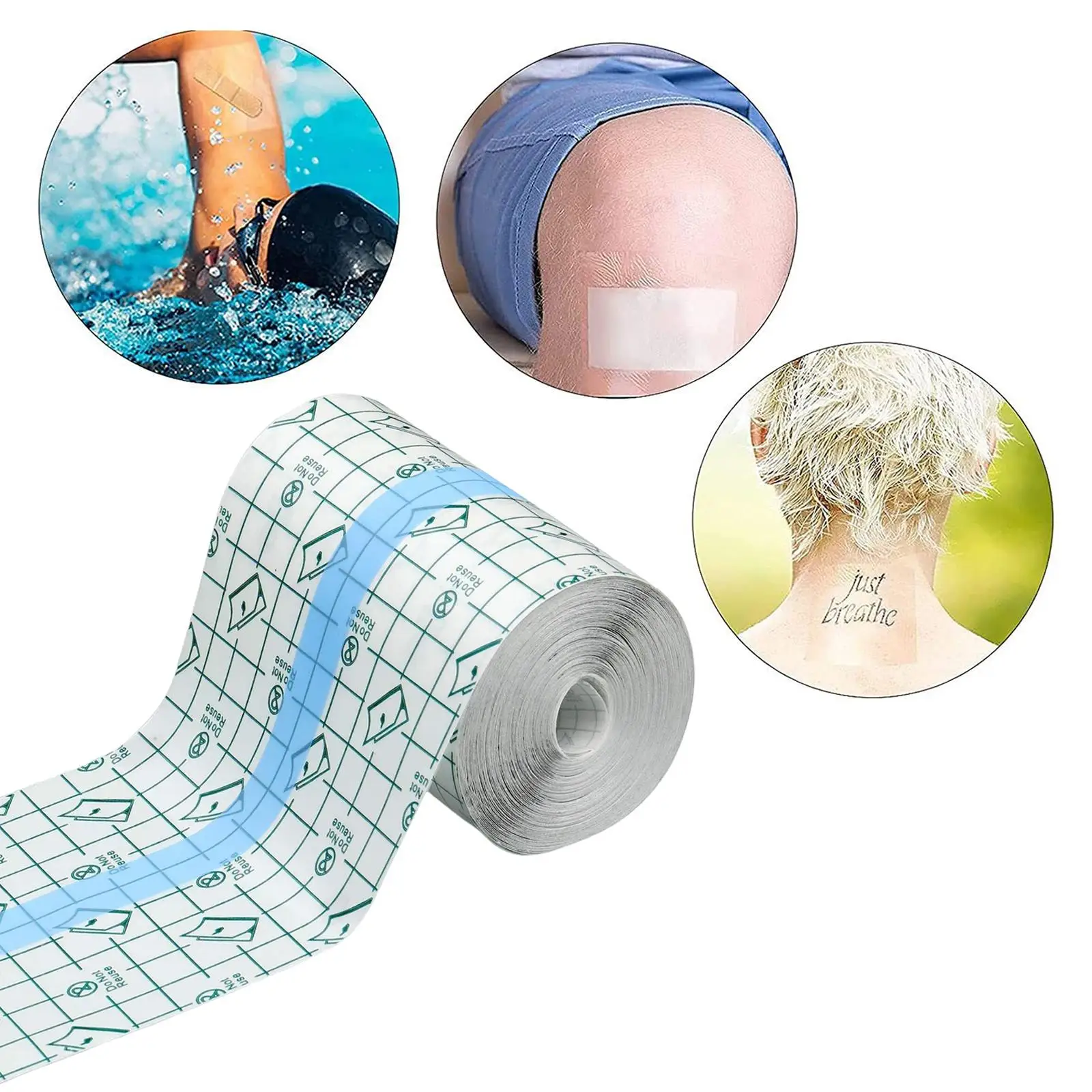 

Waterproof Shower Dressing Film,1.2cm Wrap Roll Transparent Stretch Bandage,Clear Bandages Dressing Tape,Skin Bandage Roll