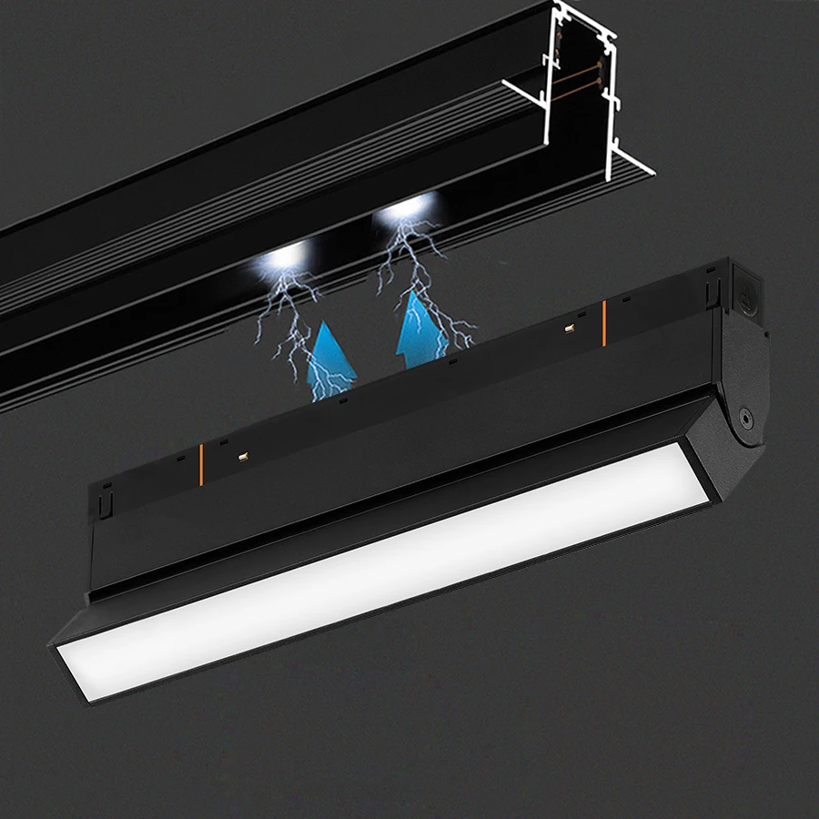 PNY LED Magnetic Track Light Folding Floodlight 12W 24W 48V DALI Dimmable Living Room Bedroom Home Ceiling Magnet Rail Lamp