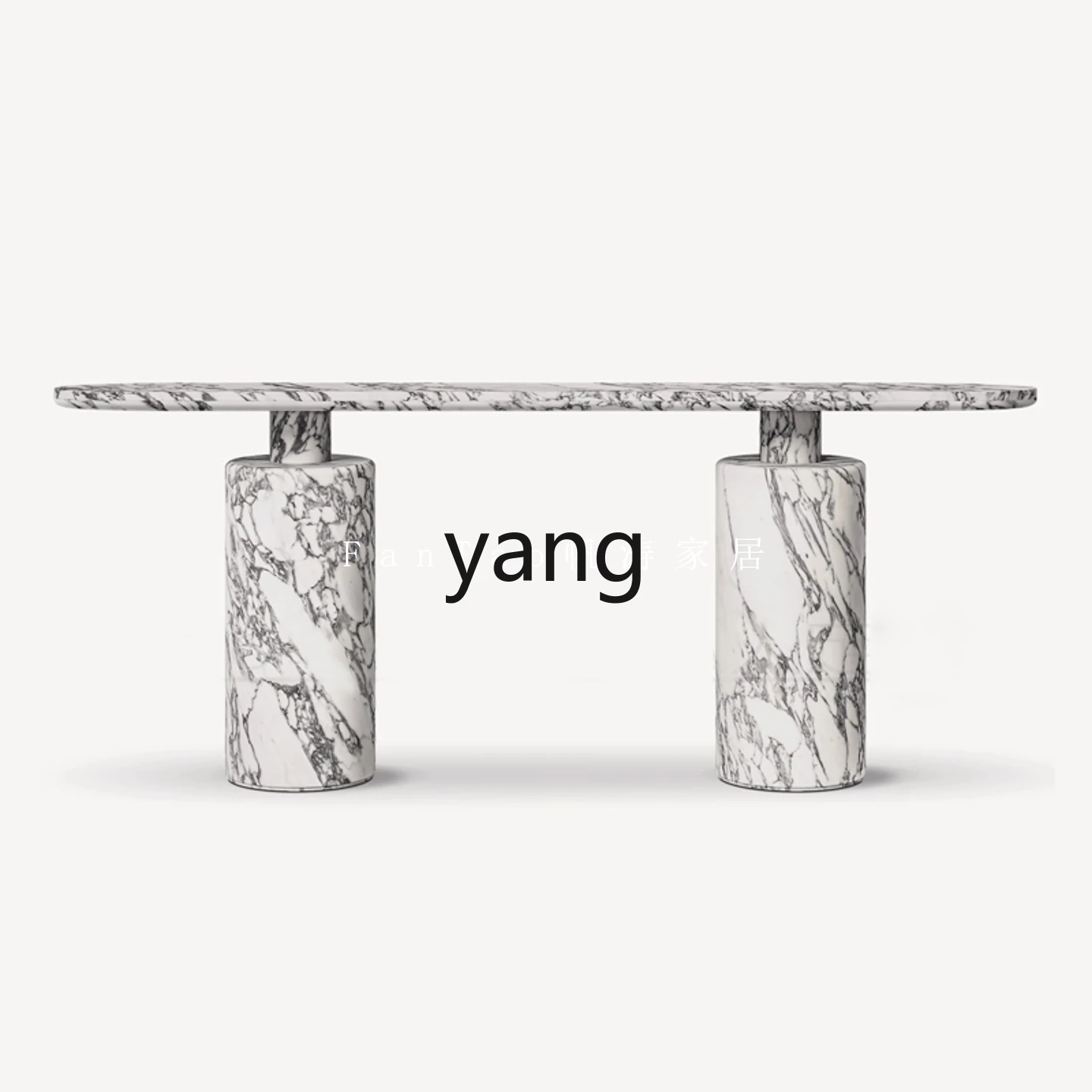LTT Italian minimalist natural marble entrance table Villa corridor wall long table
