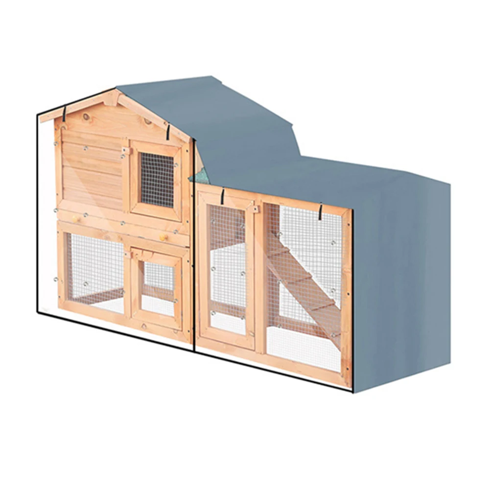 Indoor Guinea Pig Hutch Cover Accommodates Various Door Combinations Adjustable String Hem Clear Front Folding