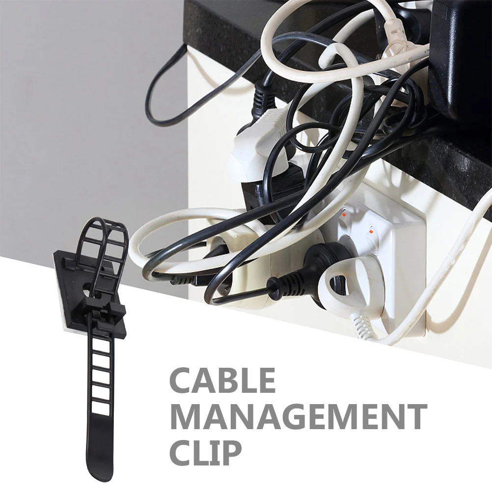 25 Pcs Wire Organizer Adhesive Cable Clips Holders for Cables Management Folder Abs Cord Ties