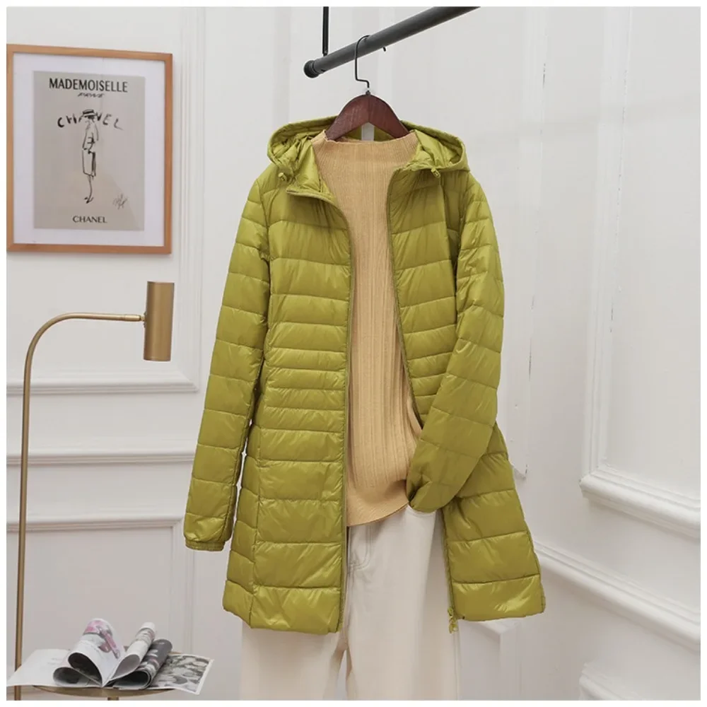 New Inner Cloth Coats Ladies Long Winter Hat Detachable White Duck Down Jacket Light-weight Down Jacket Women Hooded Female Warm