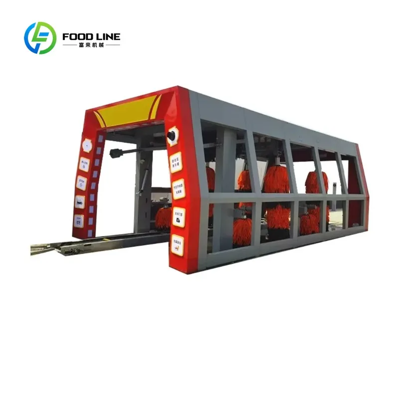 Customized Most Popular Low Consumption Fully  Automatic 9-brush Tunnel  Car Washing Machine
