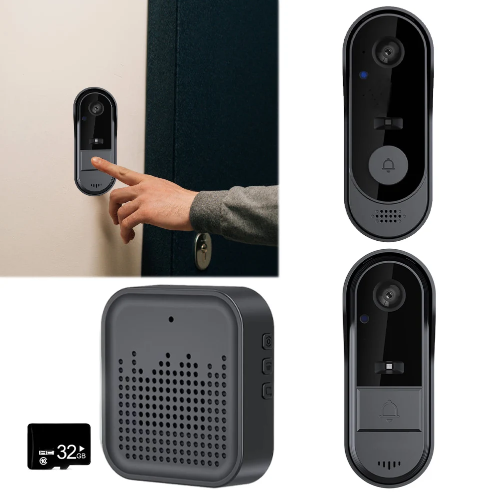 

Wireless Video Doorbell with Chime 2-Way Talk Wireless Visual Intercom Doorbell Night Vision Front Door Camera for Home Security