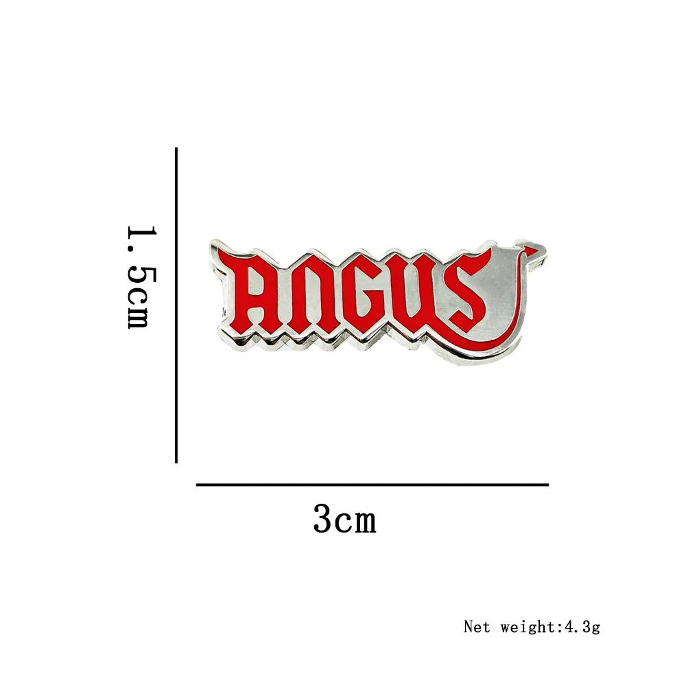 Angus Kreative Buchstaben-Brosche, modisches Buchstaben-Design, Abzeichen im Retro-Stil, Kunst-Schriftart, Metallnadel, Kragen-Schmuck, Rucksack-Dekoration, Geschenk – Detail 2