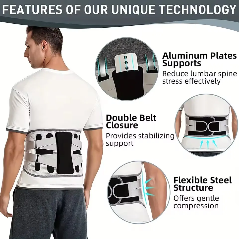 Back Brace Support Belt For Lower Back Pain Relief Adjustable Men Women Waist Lumbar Support Sciatica Scoliosis Herniated Disc