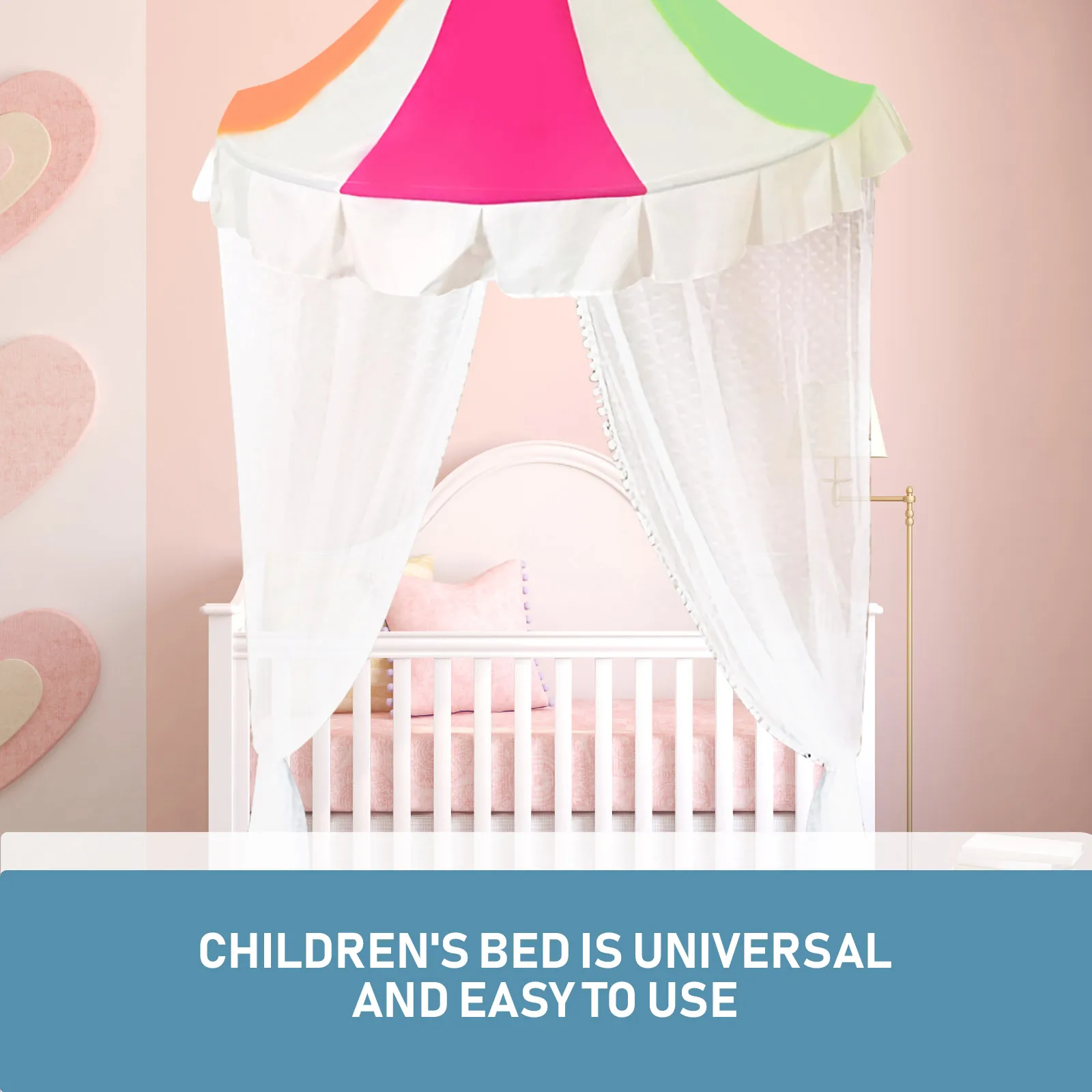 

Bed Canopy Toddler Bed Net Crib Gauze Half-Round Dome Mosquito Net For Bedroom Reading Corner Dust Insect Protection