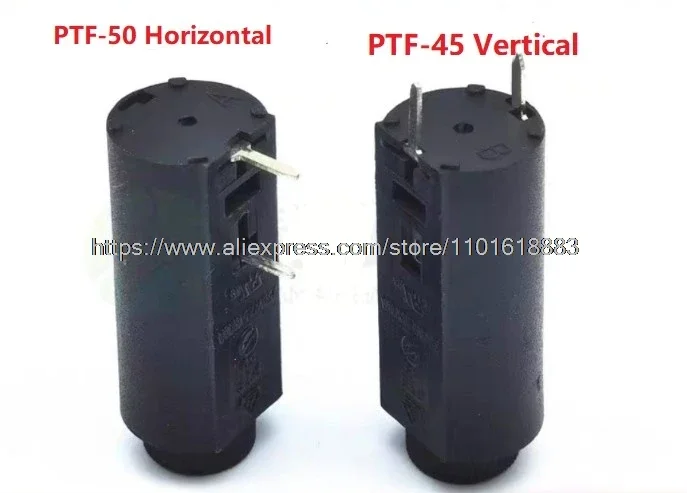 Portafusibles de 5 piezas, 5x20MM, PTF-45/50, 10A250V, 2,5 W, montaje en Panel PCB, Vertical/Horizontal, cajas de fusibles resis