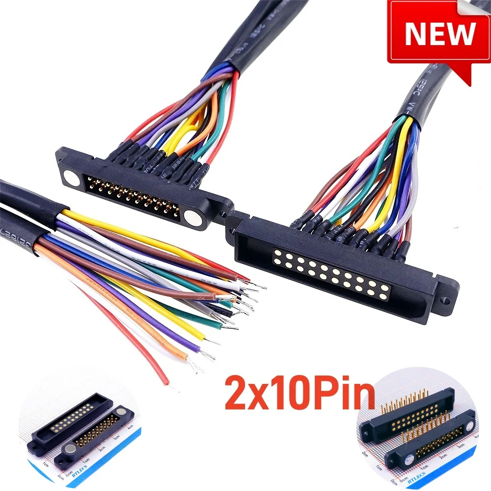 1/3/5/20 Pcs Dual Row High Current Magnetic Pogo Pin Connector 20 Pin Male Female Pitch 2.54 MM DC Power Charging Wire 90 degree