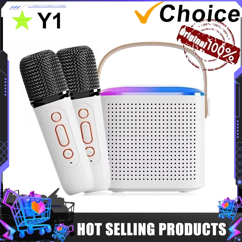 VIKEFON Mini Karaoke Machine LED Portable Bluetooth Speaker Suitable For Birthday Family Parties For Girls And Boys Microphone