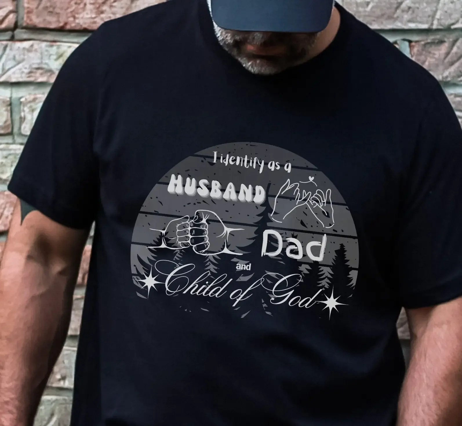 Mens Christian Shirt, Jesus Clothes, I Identify As,Gift for Dad, Retro T