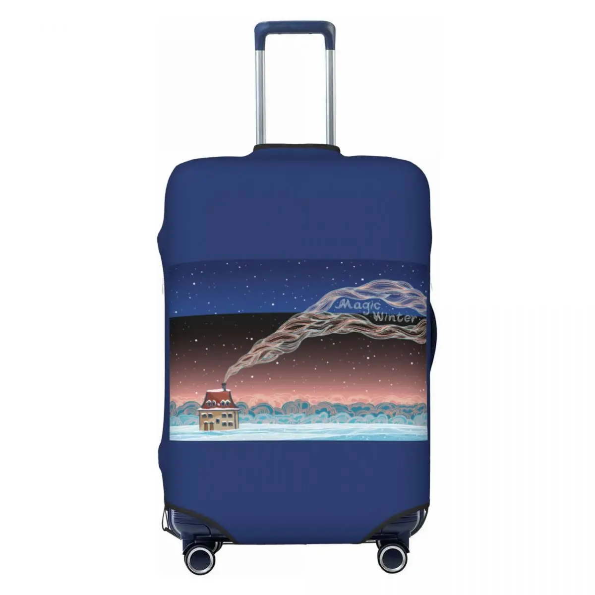 Cartoon House Suitcase Cover Magic Winter Landscape Fun Business Protection Luggage Supplies Flight