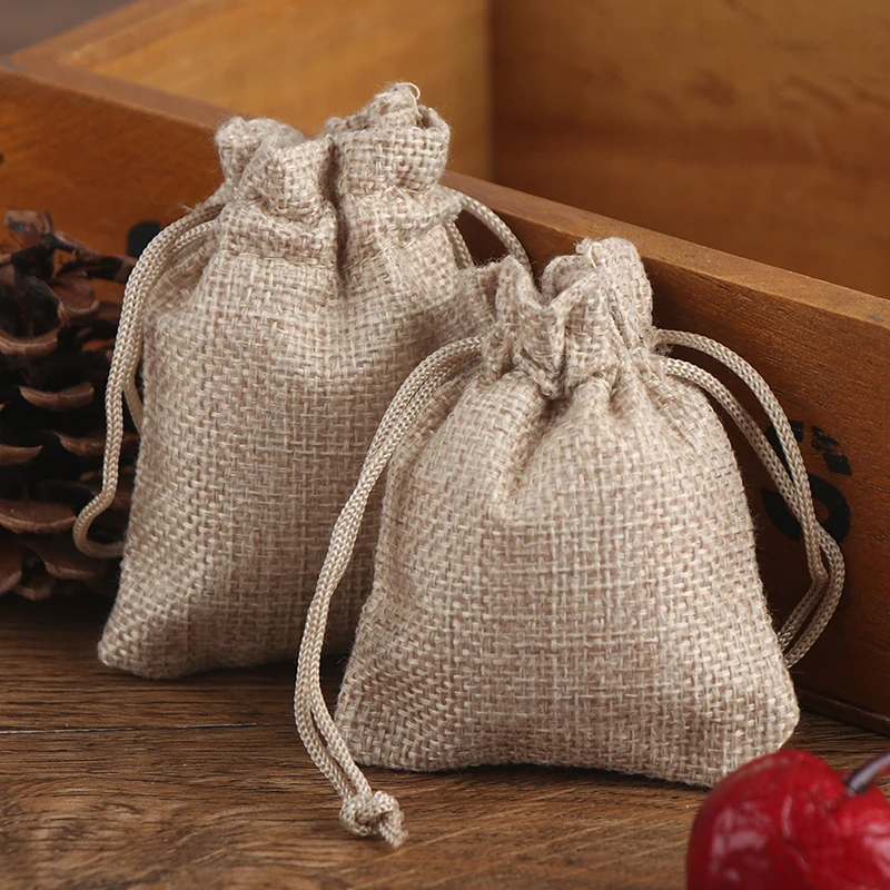 50pcs/lot 7x9cm Jewelry Bag Jute Velours Cord Bag Small Drawstring Gift Bag Pouches Nice Bracelet Candy Jewelry Packaging Bags