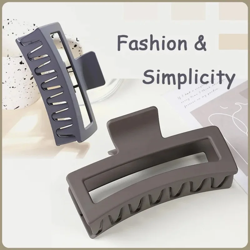 Mode 13CM Übergroßen Einfarbig Platz Matt Haar Shark Clip Kopfschmuck Haar Zubehör Geeignet Für Frauen Mädchen Dickes Haar