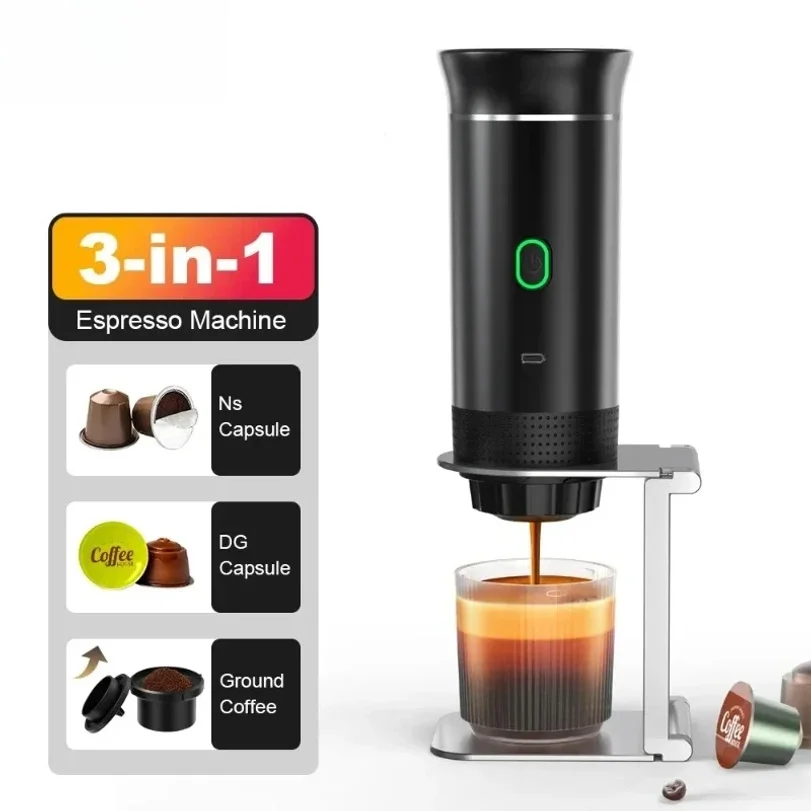 Coffee Machine Wireless Electric Coffee Machine Portable Espresso Coffee Machine Maker 3-in-1 Capsule Powder Travel Coffee Maker