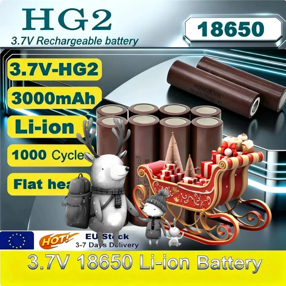 

100% New HG2 18650 3000mAh Rechargeable battery 18650HG2 3.6V discharge 20A Max 35A Power batteries