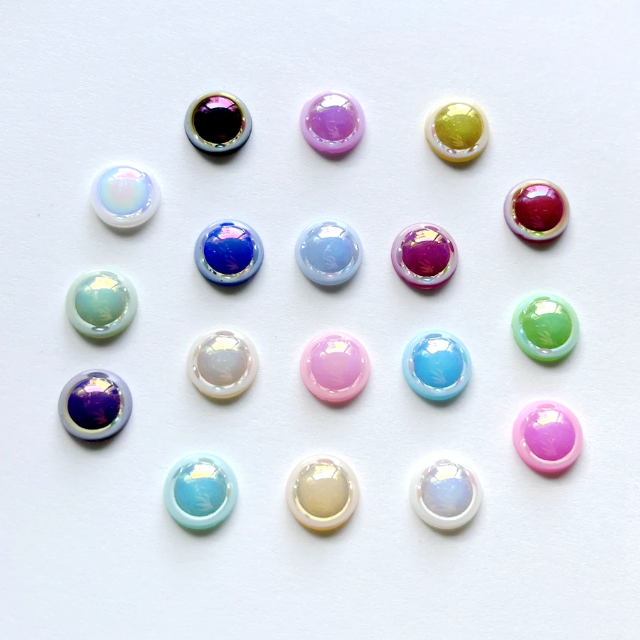 Beautiful AB color abs10mm semi-round beads diy jewelry button dress decorative beads handmade accessories 50pcs/lot