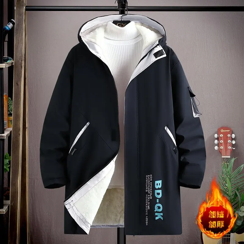 

2025 Winter new arrival mens fashion hooded coat casual warm trench coat high quality jacket men Windbreakers Male size M-5XL