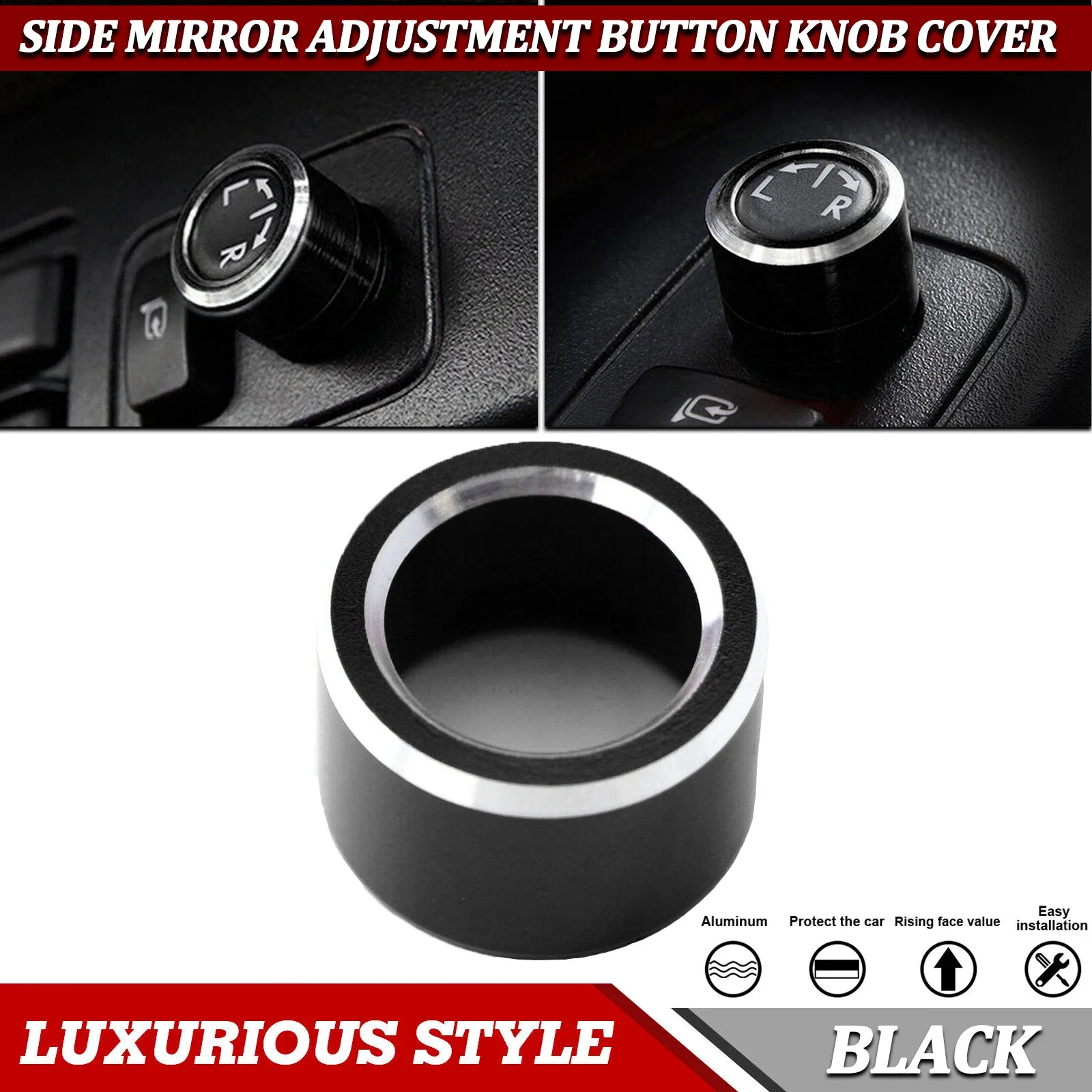 

Black Rearview Side Mirror Control Adjust L/R Switch Knob Button Cover For Toyota Subaru Forester XV WRX STi Impreza BRZ Scion
