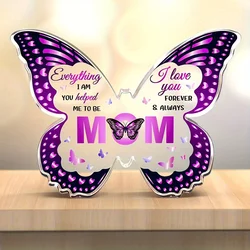 1pc Butterfly-shaped Acrylic Plaque Gift for Mom - Unique Birthday or Holiday Commemorative Gift for Home or Office Decor