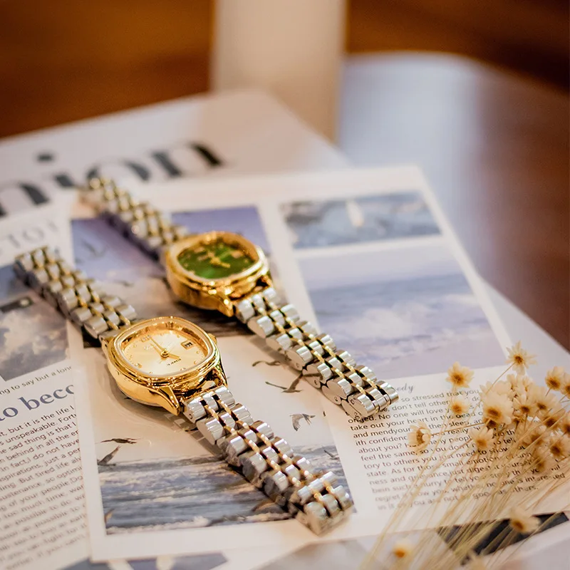 New Square Steel Band Calendar Vintage Watch, Antique Watch, Women'S Trendy Watch, Women'S Wristwatch, Unique Watch.