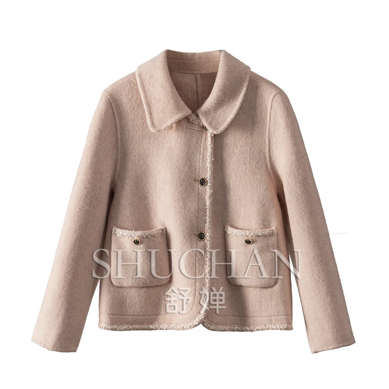 

100% Wool Coats and Jackets Women Casaco Feminino De Inverno Super Quente Appliques Jackets for Women 2024