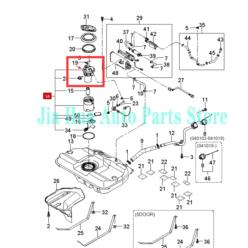 31110-2F600 Fuel Pump Assembly Fit For KIA Spectra Spectra5 Kia Cerato, LD 2.0L SP3054M E8728M 311102F600 31110 2F600