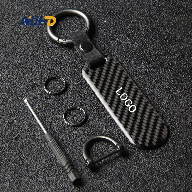 Carbon Fiber Car KeyChain For Mercedes VW BMW Audi Bentley Lamborghini Maserati Ferrari GMC Key Ring Metal Anti-loss Accessories