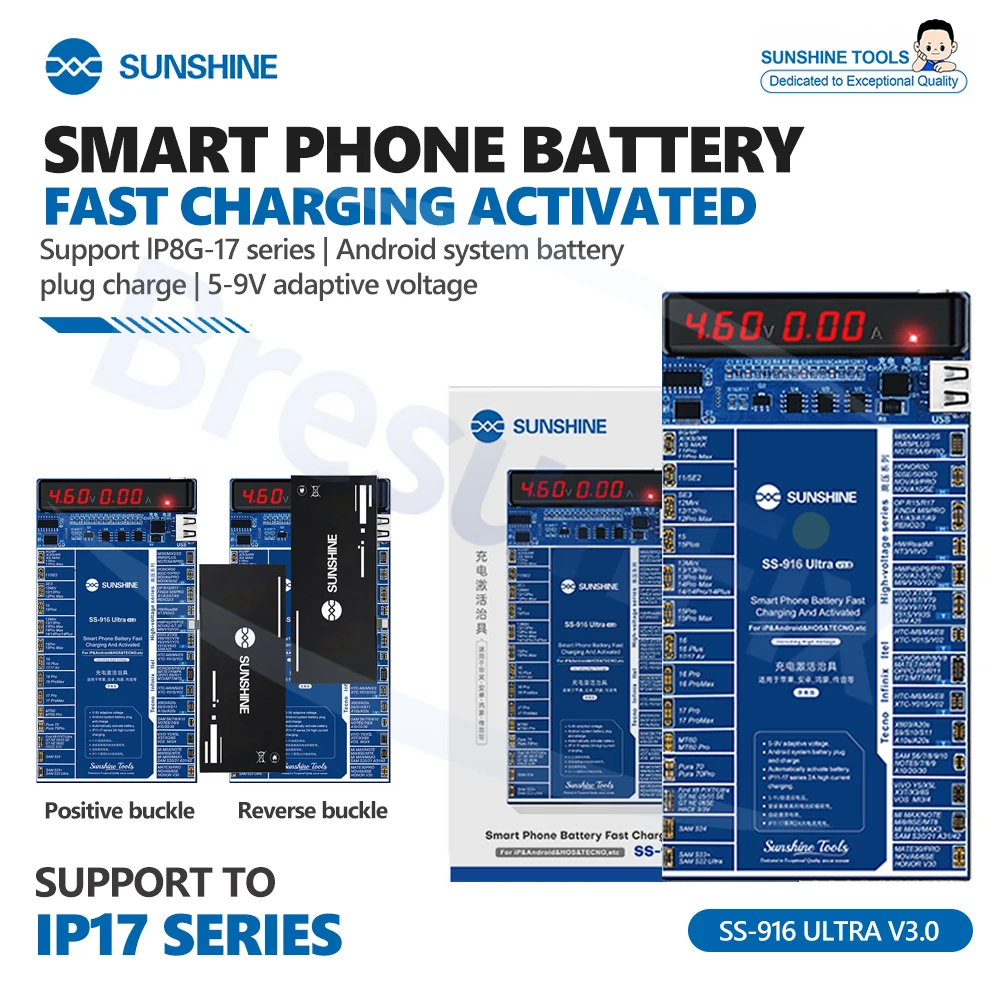 

SUNSHINE SS-916 Ultra V3.0 Smart Fast Charging Активационная плата для IP8G-17 серии Android Repair Инструмент для активации быстрой зарядки