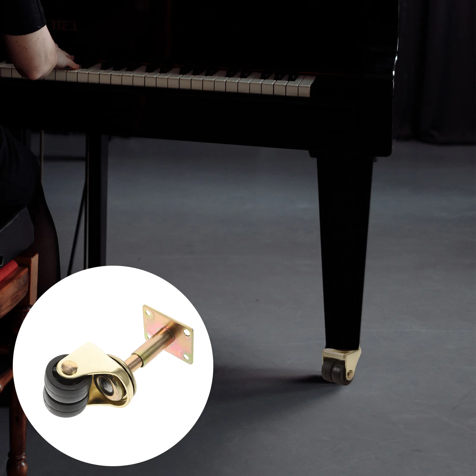 Piano Replacement Wheels Casters AccessoriesStrong Stability Golden Nylon Movable For